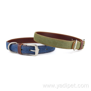 Hot style dog supplies pet leather cotton collars